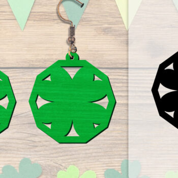 Intra απο ξύλο plywood Χρώμα wenge 3mm-4mm πάχος - Σκουλαρίκια St Patrick's Day Lasercut BUNDLE Δίασταση 3x3 cm INTRAFABR-89843112 - Image 7