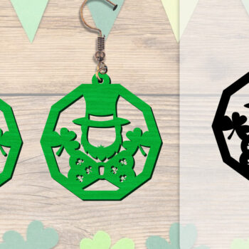 Intra απο ξύλο plywood Χρώμα wenge 3mm-4mm πάχος - Σκουλαρίκια St Patrick's Day Lasercut BUNDLE Δίασταση 3x3 cm INTRAFABR-89843112 - Image 12