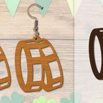 Intra απο ξύλο plywood Χρώμα wenge 3mm-4mm πάχος - Σκουλαρίκια St Patrick's Day Lasercut BUNDLE Δίασταση 3x3 cm INTRAFABR-90091226 - Image 3