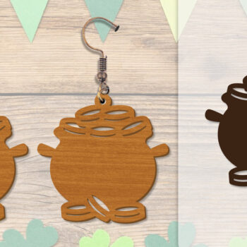 Intra απο ξύλο plywood Χρώμα wenge 3mm-4mm πάχος - Σκουλαρίκια St Patrick's Day Lasercut BUNDLE Δίασταση 3x3 cm INTRAFABR-90091226 - Image 5