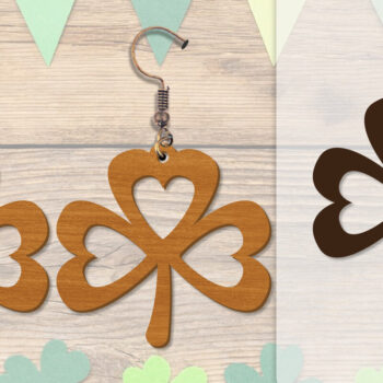 Intra απο ξύλο plywood Χρώμα wenge 3mm-4mm πάχος - Σκουλαρίκια St Patrick's Day Lasercut BUNDLE Δίασταση 3x3 cm INTRAFABR-90091226 - Image 6