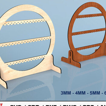 Intra απο ξύλο plywood  Χρώμα wenge 3mm-4mm πάχος - κοπής με λέιζερ βάση σκουλαρικιού Δίασταση 3x3 cm INTRAFABR-117603162 - Image 1