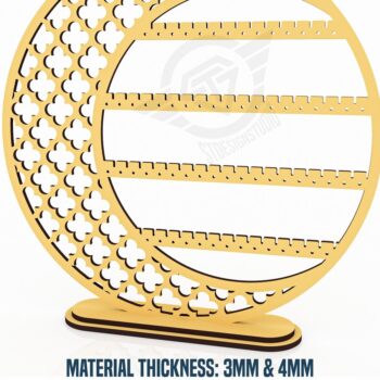 Intra απο ξύλο plywood  Χρώμα wenge 3mm-4mm πάχος - Αρχεία κοπής με λέιζερ βάση σκουλαρικιών Δίασταση 280x50 cm INTRAFABR-118737627 - Image 1