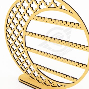 Intra απο ξύλο plywood  Χρώμα wenge 3mm-4mm πάχος - Αρχεία κοπής με λέιζερ βάση σκουλαρικιών Δίασταση 280x50 cm INTRAFABR-118737627 - Image 4