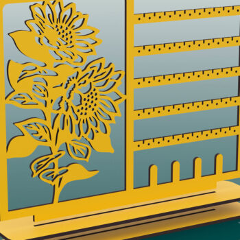 Intra απο ξύλο plywood  Χρώμα wenge 3mm-4mm πάχος - Αρχεία κοπής με λέιζερ βάση σκουλαρικιών Δίασταση 240x180 cm INTRAFABR-118737730 - Image 3