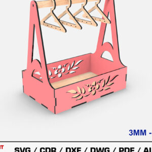 Intra απο ξύλο plywood  Χρώμα wenge 3mm-4mm πάχος - Λίμα Laser Stand σκουλαρικιών, Κρεμάστρα κοσμημάτων Δίασταση 3x3 cm INTRAFABR-118737908