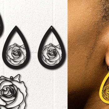 Intra απο ξύλο plywood Χρώμα wenge 3mm-4mm πάχος - Πρότυπο σκουλαρίκι, σκουλαρίκια τριαντάφυλλο Δίασταση 3x3 cm INTRAFABR-118739516 - Image 1