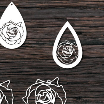 Intra απο ξύλο plywood Χρώμα wenge 3mm-4mm πάχος - Πρότυπο σκουλαρίκι, σκουλαρίκια τριαντάφυλλο Δίασταση 3x3 cm INTRAFABR-118739516 - Image 3