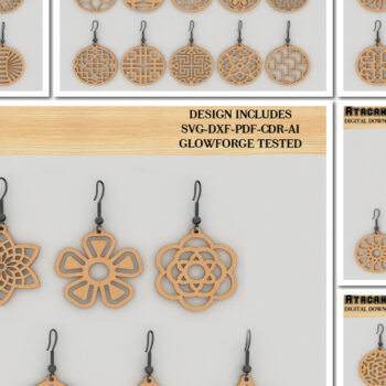 Intra απο ξύλο plywood Χρώμα wenge 3mm-4mm πάχος - Σκουλαρίκια Πακέτο, Πρότυπα Ξύλινων Κοσμημάτων Δίασταση 3x3 cm INTRAFABR-118760447 - Image 1