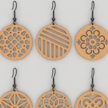 Intra απο ξύλο plywood Χρώμα wenge 3mm-4mm πάχος - Σκουλαρίκια Πακέτο, Πρότυπα Ξύλινων Κοσμημάτων Δίασταση 3x3 cm INTRAFABR-118760447 - Image 3