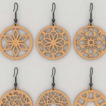 Intra απο ξύλο plywood Χρώμα wenge 3mm-4mm πάχος - Σκουλαρίκια Πακέτο, Πρότυπα Ξύλινων Κοσμημάτων Δίασταση 3x3 cm INTRAFABR-118760447 - Image 5