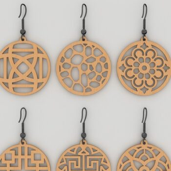 Intra απο ξύλο plywood Χρώμα wenge 3mm-4mm πάχος - Σκουλαρίκια Πακέτο, Πρότυπα Ξύλινων Κοσμημάτων Δίασταση 3x3 cm INTRAFABR-118760447 - Image 6