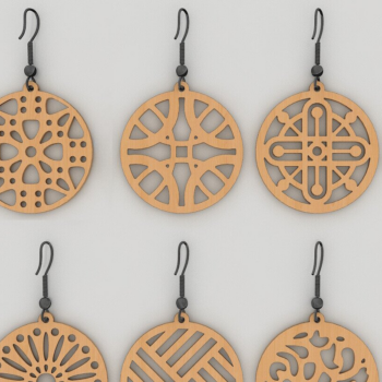 Intra απο ξύλο plywood Χρώμα wenge 3mm-4mm πάχος - Σκουλαρίκια Πακέτο, Πρότυπα Ξύλινων Κοσμημάτων Δίασταση 3x3 cm INTRAFABR-118760447 - Image 7