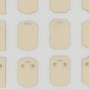 Intra απο ξύλο plywood  Χρώμα wenge 3mm-4mm πάχος - Πρότυπο καρτών σκουλαρίκια DXF CDR 199 Δίασταση 3x3 cm INTRAFABR-118760454 - Image 1