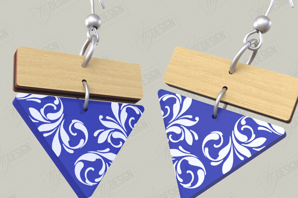 Intra απο ξύλο plywood  Χρώμα wenge 3mm-4mm πάχος - Σχεδιασμός Σκουλαρίκια | Laser Ακρυλικό &amp; Ξύλο Δίασταση 3x3 cm INTRAFABR-118762681