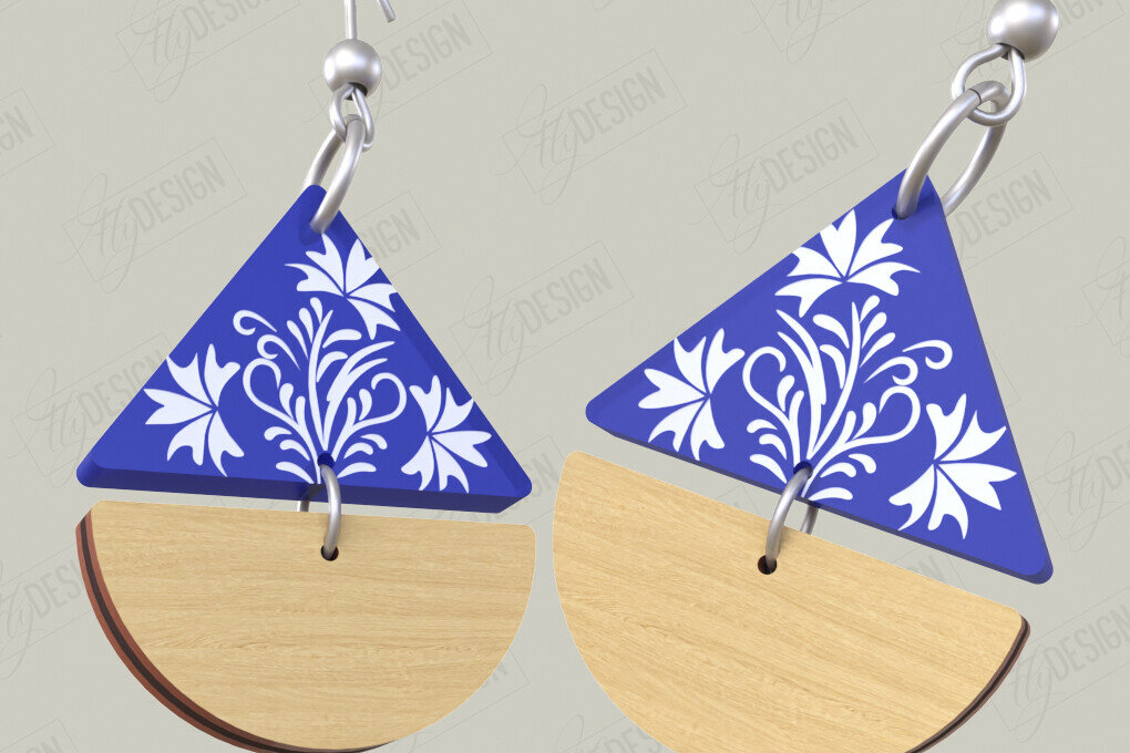 Intra απο ξύλο plywood  Χρώμα wenge 3mm-4mm πάχος - Σχεδιασμός Σκουλαρίκια | Laser Ακρυλικό &amp; Ξύλο Γ Δίασταση 3x3 cm INTRAFABR-118762795