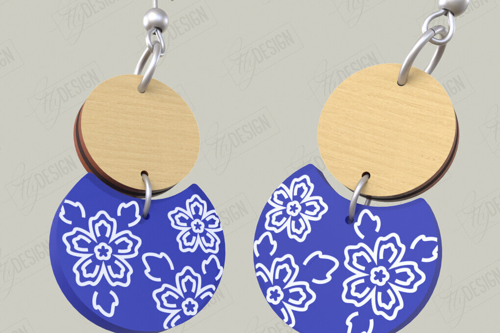 Intra απο ξύλο plywood  Χρώμα wenge 3mm-4mm πάχος - Σχεδιασμός Σκουλαρίκια | Laser Ακρυλικό &amp; Ξύλο Γ Δίασταση 3x3 cm INTRAFABR-118762847