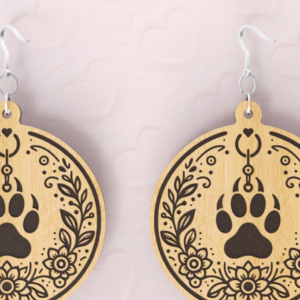 Intra απο ξύλο plywood  Χρώμα wenge 3mm-4mm πάχος - Σκουλαρίκια, Λουλούδι, Γάτα, Πόδι, Κόψιμο με λέιζερ Δίασταση 3x3 cm INTRAFABR-118764186