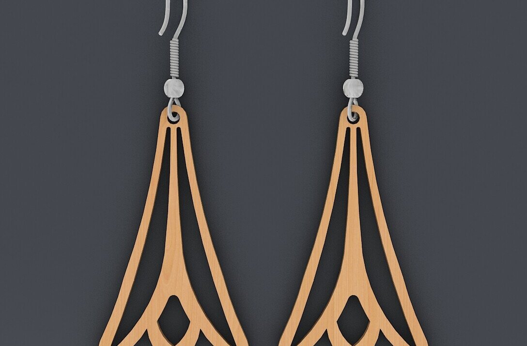 Intra απο ξύλο plywood  Χρώμα wenge 3mm-4mm πάχος - Earrings Jewelry Bundle / DIY Δίασταση 3x3 cm INTRAFABR-66758461