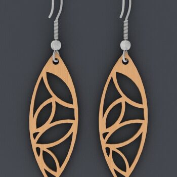 Intra απο ξύλο plywood  Χρώμα wenge 3mm-4mm πάχος - Earrings Jewelry Bundle / DIY Δίασταση 3x3 cm INTRAFABR-66758461 - Image 2