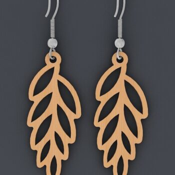 Intra απο ξύλο plywood  Χρώμα wenge 3mm-4mm πάχος - Earrings Jewelry Bundle / DIY Δίασταση 3x3 cm INTRAFABR-66758461 - Image 4