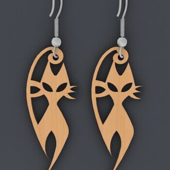 Intra απο ξύλο plywood  Χρώμα wenge 3mm-4mm πάχος - Earrings Jewelry Bundle / DIY Δίασταση 3x3 cm INTRAFABR-66758461 - Image 6