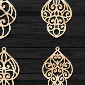 Intra απο ξύλο plywood  Χρώμα wenge 3mm-4mm πάχος - Σκουλαρίκια Jewelry Bundle 31 Δίασταση 3x3 cm INTRAFABR-120693176