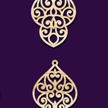 Intra απο ξύλο plywood Χρώμα wenge 3mm-4mm πάχος - Σκουλαρίκια Jewelry Bundle 31 Δίασταση 3x3 cm INTRAFABR-120693176 - Image 2