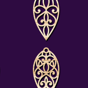 Intra απο ξύλο plywood Χρώμα wenge 3mm-4mm πάχος - Σκουλαρίκια Κοσμήματα Bundle 32 Δίασταση 3x3 cm INTRAFABR-120693182 - Image 2