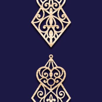 Intra απο ξύλο plywood Χρώμα wenge 3mm-4mm πάχος - Σκουλαρίκια Κοσμήματα Bundle 42 Δίασταση 3x3 cm INTRAFABR-120958339 - Image 2