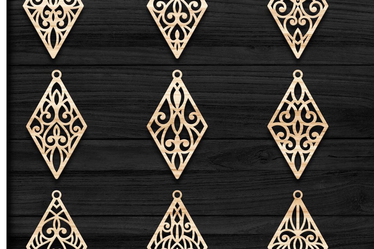 Intra απο ξύλο plywood  Χρώμα wenge 3mm-4mm πάχος - Σκουλαρίκια Κοσμήματα Bundle 43 Δίασταση 3x3 cm INTRAFABR-120898322