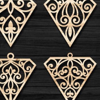 Intra απο ξύλο plywood Χρώμα wenge 3mm-4mm πάχος - Σκουλαρίκια Κοσμήματα Bundle 46 Δίασταση 3x3 cm INTRAFABR-26752889 - Image 1