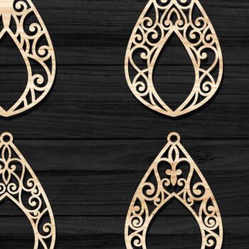 Intra απο ξύλο plywood  Χρώμα wenge 3mm-4mm πάχος - Σκουλαρίκια Κοσμήματα Bundle 47 Δίασταση 3x3 cm INTRAFABR-33168329 - Image 1