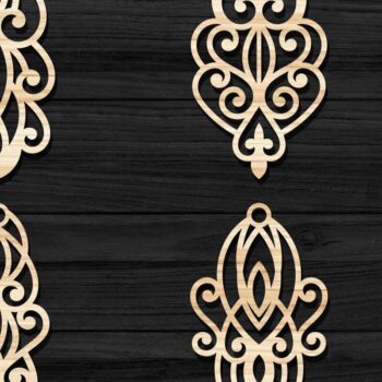 Intra απο ξύλο plywood  Χρώμα wenge 3mm-4mm πάχος - Σκουλαρίκια Jewelry Bundle 51 Δίασταση 3x3 cm INTRAFABR-33168403 - Image 1