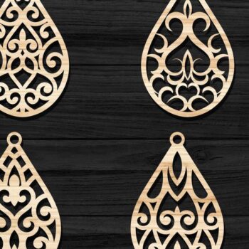 Intra απο ξύλο plywood  Χρώμα wenge 3mm-4mm πάχος - Σκουλαρίκια Κοσμήματα Bundle 52 Δίασταση 3x3 cm INTRAFABR-33167994 - Image 1