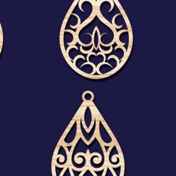 Intra απο ξύλο plywood  Χρώμα wenge 3mm-4mm πάχος - Σκουλαρίκια Κοσμήματα Bundle 52 Δίασταση 3x3 cm INTRAFABR-33167994 - Image 2