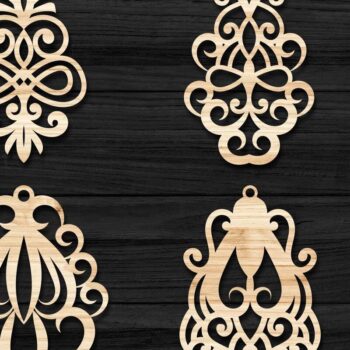 Intra απο ξύλο plywood 3mm-4mm πάχος - Σκουλαρίκια Κοσμήματα   Bundle 56 Δίασταση 3x3 cm INTRAFABR-78345456 - Image 1