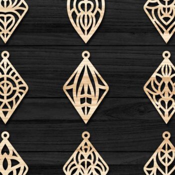 Intra απο ξύλο plywood Χρώμα wenge 3mm-4mm πάχος - Σκουλαρίκια Jewelry Bundle 57 Δίασταση 3x3 cm INTRAFABR-36179817 - Image 1