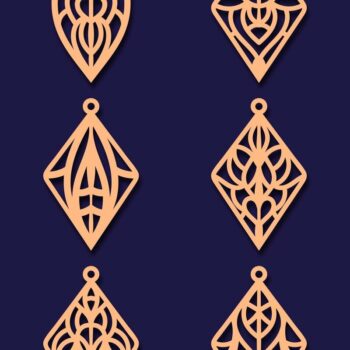 Intra απο ξύλο plywood Χρώμα wenge 3mm-4mm πάχος - Σκουλαρίκια Jewelry Bundle 57 Δίασταση 3x3 cm INTRAFABR-36179817 - Image 3