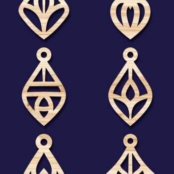 Intra απο ξύλο plywood Χρώμα wenge 3mm-4mm πάχος - Σκουλαρίκια Κοσμήματα Bundle 59 Δίασταση 3x3 cm INTRAFABR-71852998 - Image 2