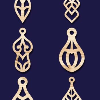Intra απο ξύλο plywood  Χρώμα wenge 3mm-4mm πάχος - Σκουλαρίκια Jewelry Bundle 62 Δίασταση 3x3 cm INTRAFABR-109265681 - Image 2