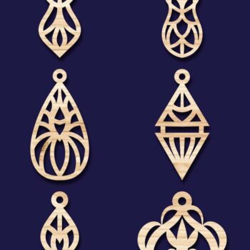 Intra απο ξύλο plywood Χρώμα wenge 3mm-4mm πάχος - Σκουλαρίκια Κοσμήματα Bundle 63 Δίασταση 3x3 cm INTRAFABR-109265684 - Image 2