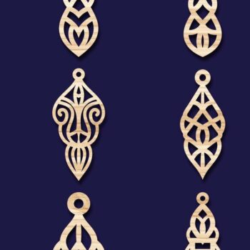 Intra απο ξύλο plywood Χρώμα wenge 3mm-4mm πάχος - Σκουλαρίκια Jewelry Bundle 64 Δίασταση 3x3 cm INTRAFABR-109265687 - Image 2
