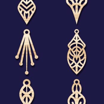 Intra απο ξύλο plywood Χρώμα wenge 3mm-4mm πάχος - Σκουλαρίκια Κοσμήματα Bundle 66 Δίασταση 3x3 cm INTRAFABR-109093922 - Image 2