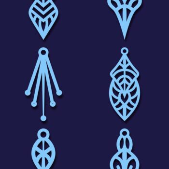 Intra απο ξύλο plywood Χρώμα wenge 3mm-4mm πάχος - Σκουλαρίκια Κοσμήματα Bundle 66 Δίασταση 3x3 cm INTRAFABR-109093922 - Image 3