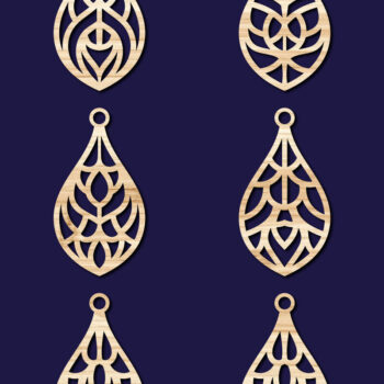 Intra απο ξύλο plywood Χρώμα wenge 3mm-4mm πάχος - Σκουλαρίκια Jewelry Bundle 74 Δίασταση 3x3 cm INTRAFABR-66994206 - Image 2