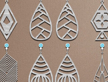 Intra απο ξύλο plywood  Χρώμα wenge 3mm-4mm πάχος - Σκουλαρίκια Κοσμήματα Σετ Δίασταση 3x3 cm INTRAFABR-66981531 - Image 2