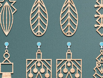 Intra απο ξύλο plywood Χρώμα wenge 3mm-4mm πάχος - Σκουλαρίκια Κοσμήματα Σετ Δίασταση 3x3 cm INTRAFABR-66980940 - Image 1