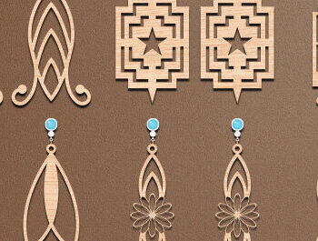 Intra απο ξύλο plywood Χρώμα wenge 3mm-4mm πάχος - Σκουλαρίκια Κοσμήματα Σετ Δίασταση 3x3 cm INTRAFABR-82836922 - Image 1