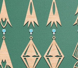 Intra απο ξύλο plywood  Χρώμα wenge 3mm-4mm πάχος - Σκουλαρίκια Κοσμήματα Σετ Δίασταση 3x3 cm INTRAFABR-82836877